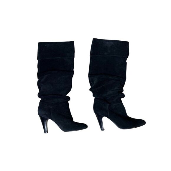 Nine West Womens Black Suede Mid Calf Boots Size 8.5 - Picture 1 of 14